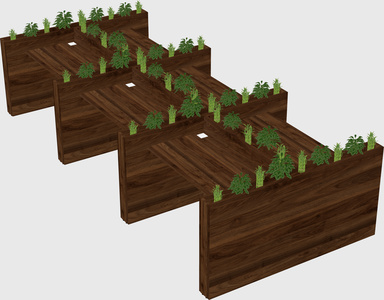 Rectangular shared desk