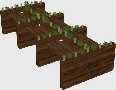 Rectangular shared desk