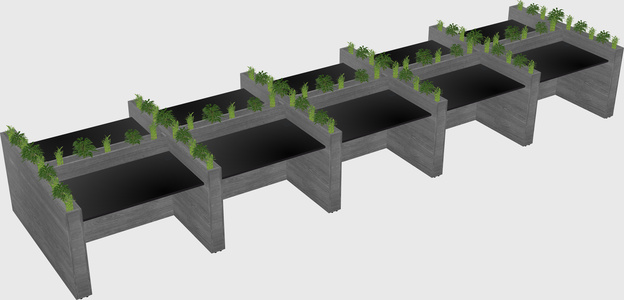 Rectangular shared desk