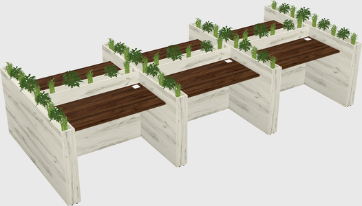 Rectangular shared desk