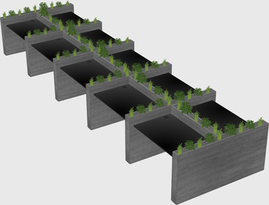 Rectangular shared desk