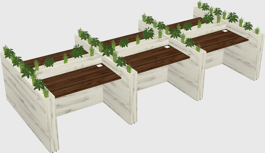 Rectangular shared desk