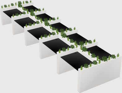 Rectangular shared desk