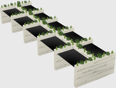 Rectangular shared desk