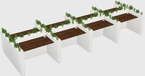 Rectangular shared desk