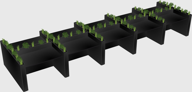 Rectangular shared desk