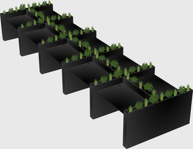 Rectangular shared desk