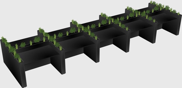 Rectangular shared desk