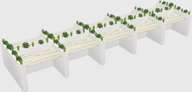 Rectangular shared desk