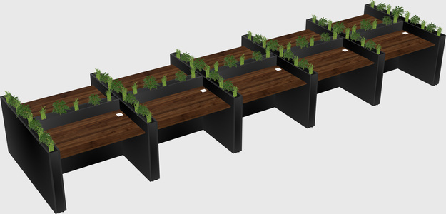 Rectangular shared desk