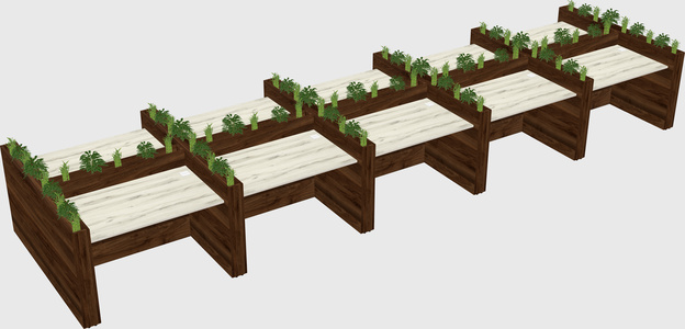Rectangular shared desk