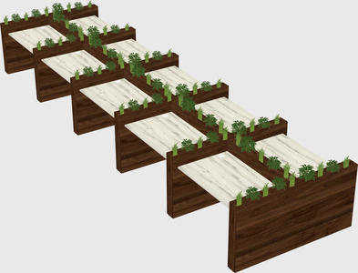 Rectangular shared desk