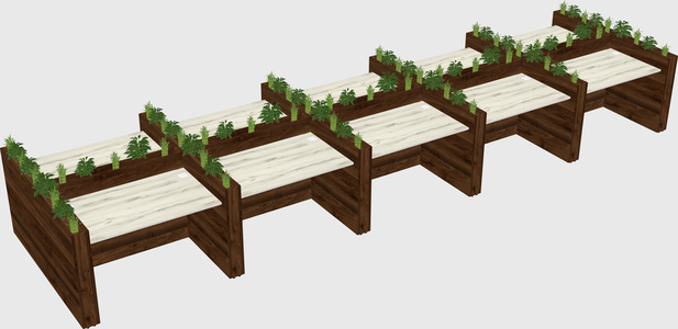 Rectangular shared desk