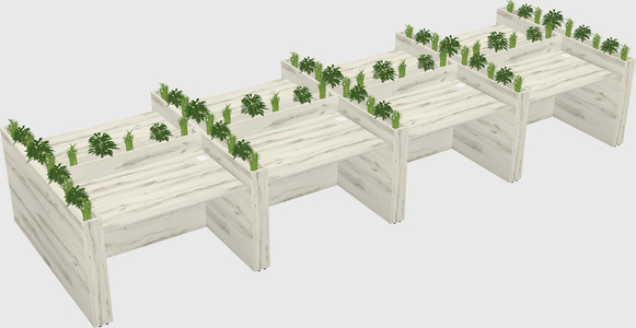 Rectangular shared desk