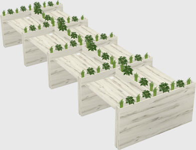Rectangular shared desk