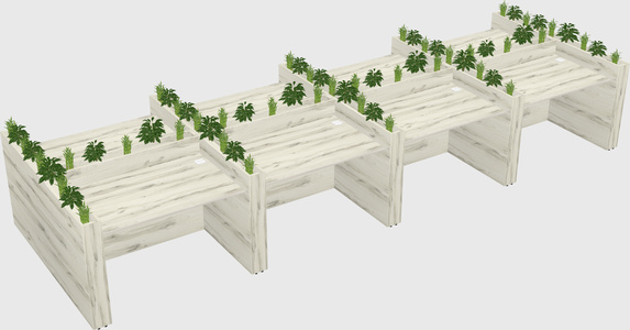 Rectangular shared desk