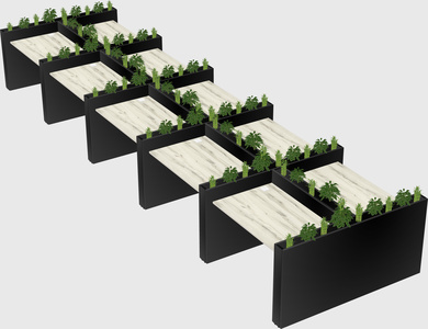 Rectangular shared desk