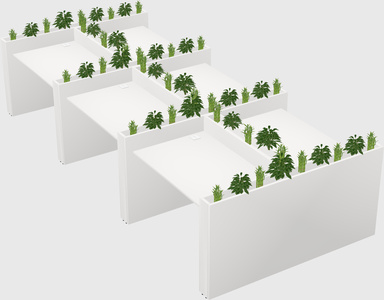 Rectangular shared desk