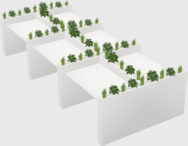 Rectangular shared desk