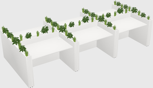 Rectangular shared desk