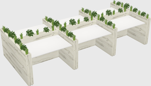 Rectangular shared desk