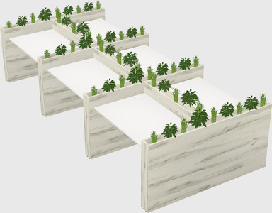Rectangular shared desk