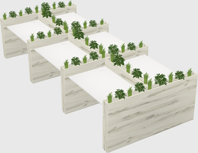 Rectangular shared desk