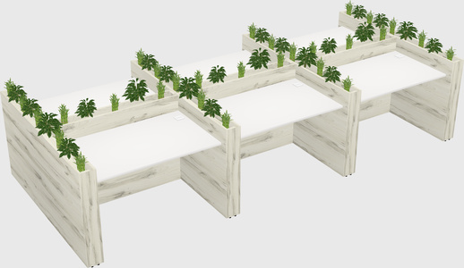 Rectangular shared desk