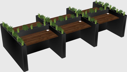 Rectangular shared desk