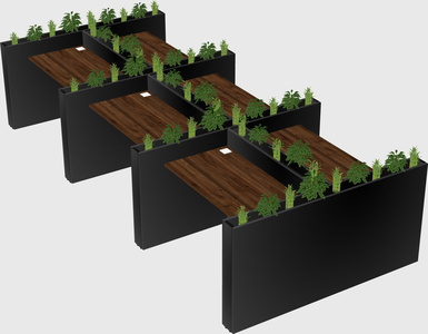 Rectangular shared desk
