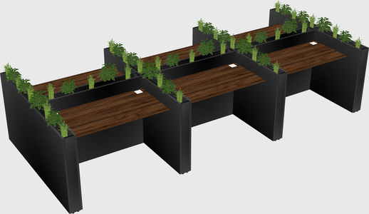 Rectangular shared desk