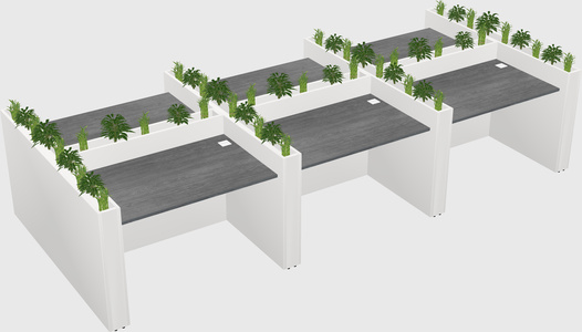 Rectangular shared desk