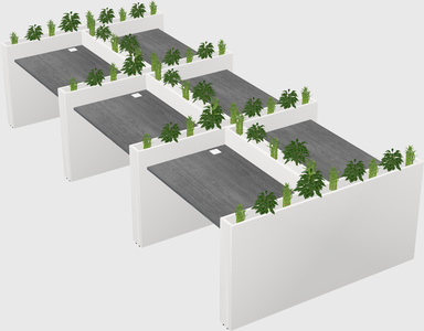 Rectangular shared desk