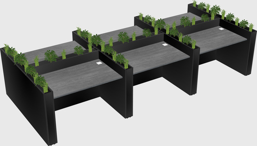 Rectangular shared desk