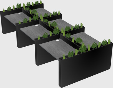 Rectangular shared desk