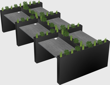 Rectangular shared desk