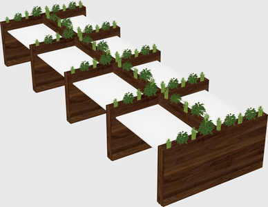 Rectangular shared desk