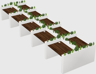 Rectangular shared desk