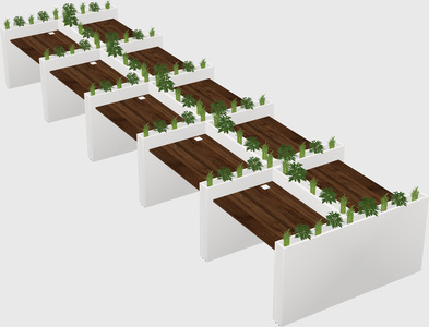 Rectangular shared desk