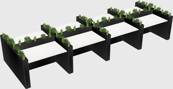 Rectangular shared desk
