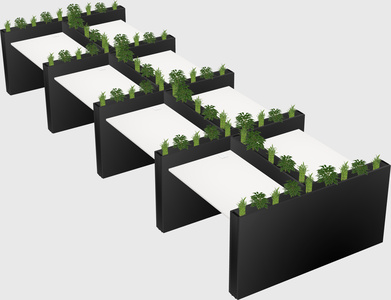 Rectangular shared desk