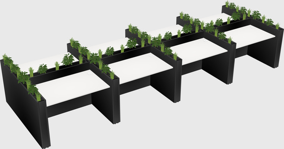 Rectangular shared desk