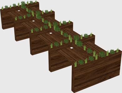 Rectangular shared desk