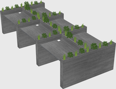Rectangular shared desk