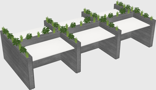Rectangular shared desk
