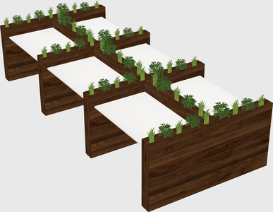 Rectangular shared desk