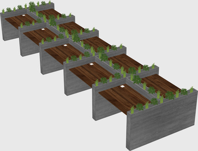 Rectangular shared desk
