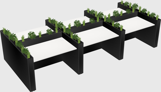Rectangular shared desk
