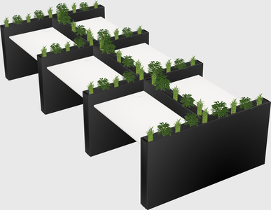 Rectangular shared desk