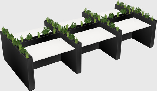 Rectangular shared desk